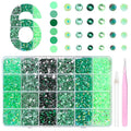 18000 Pcs 3D Green Resin Rhinestones for Crafting, Flatback Jelly Resin Bedazzled Rhinestones for Nails Art, 3-6 mm Crystal Nail Gems for Crafts Nails Eyes Makeup DIY Crafts Supplies