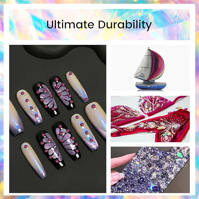 SS30 Non Hotfix Flatback Rhinestones - 288pcs Glass Nail Gems Crystals for Makeup Bags, Shoes & DIY Decoration (Amethyst)