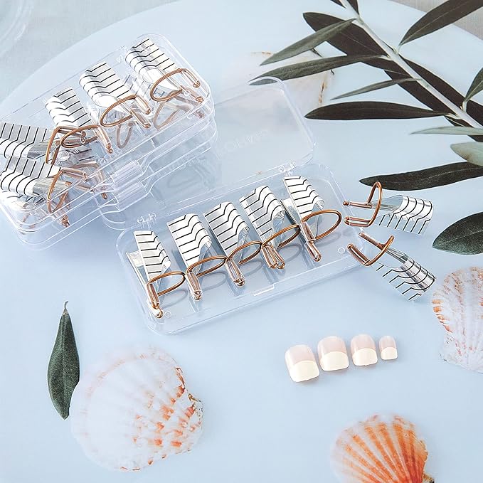 20 Pieces Reusable Nail Extension Forms Guide Protector Nail Tips Acrylic UV Gel Protector for Salon Home Supply(Silver)