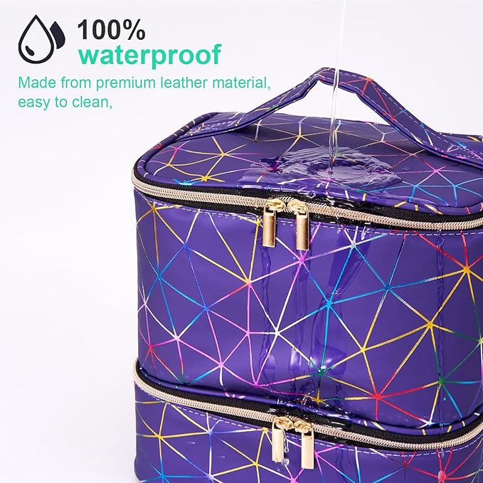 Nail Polish Organizer Bag Holds 30 Bottles Nail Supplies Storage Organizers Box NailPolish Carrying Case Organizer Nails Kit Bag Organizers Case For Nails Polish And Manicure Set,Sponge Partitions