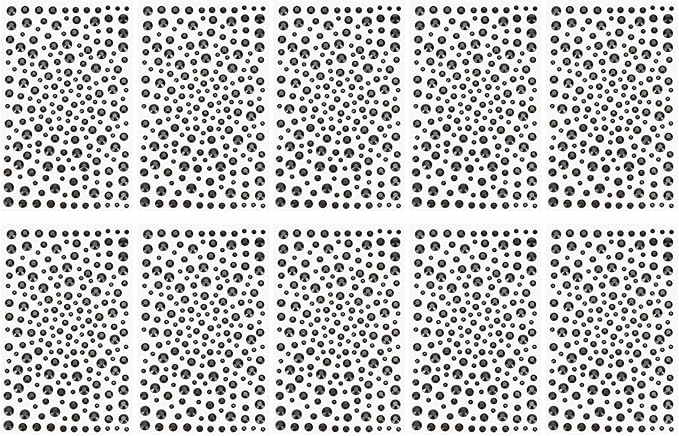 PATIKIL 2090 Pcs Acrylic Gem Sticker, 4 Size 3/4/5/6mm Self Adhesive Rhinestones Face Gem Stones Bling Jewelry for Nail Art Craft Clothes DIY Makeup Decoration Party, Black