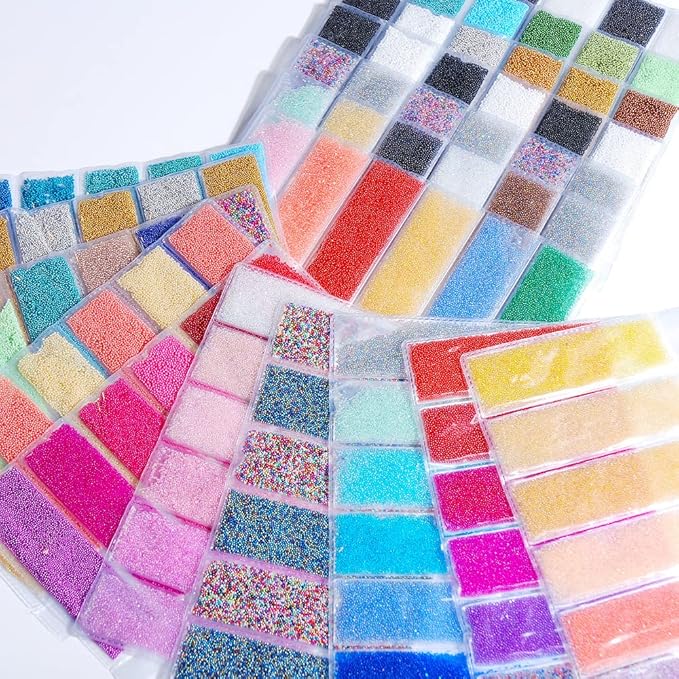 3D Nail Art Caviar Beads Micro Pixie Rhinestones Decoration Mini Acrylic Beads Accessories - 6 Colors