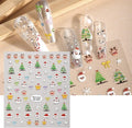 Nail Stickers Decals Christmas 5D Nail Art Sticker Design Self-Adhesive Santa DIY Nail Decorations