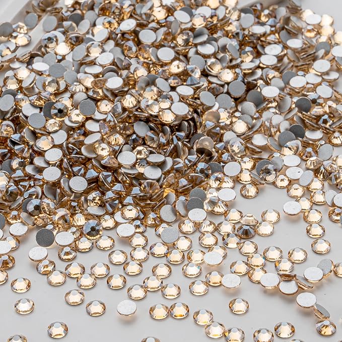 Flatback Rhinestones Bulk, 14400PCS Gold Shadow Rhinestones for Clothes DIY Decoration Crafts, Gold Shadow, SS20, 4.6-4.8mm