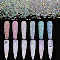 1.2mm and 1.7mm Tiny Nail Rhinestones 20000PCs Ultra Mini Pixie Clear AB Glass Crystals for Nail Art 15000pcs 1.2mm and 5000pcs 1.7mm Super Little Gems Iridescent Micro Dust Glitter Caviar Bead