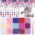 15 Grids Flatback Pearls for Crafting , 3mm-5mm Half Pearl Bedazzling Kit , Colorful Pearls Flatback Beads for DIY Nail Face Eyes Makeup Crafts Tumblers Bottles