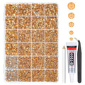 Caramel Golden Crystal Resin Rhinestones w B7000 Glue for Bedazzling Crafting 2mm-6mm Flatback Stones Diamonds Crystals Gems Bedazzler Kit for Nails Face Eyes Makeup Tumblers Bottles DIY Crafts