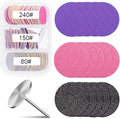 80pcs Sanding Paper Discs with Metal Nail Drill Bit 25mm Foot Drill Replacement Sanding Discs #80#150#240 Grits for Nail Drill Bit, PedicureTools, Foot Files Remover Dead Skin
