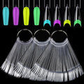 150pcs Clear Nail Swatch Sticks With Ring, Nail Color Swatches For Nail Display False Nail Polish Sample Sticks Practice Nail Tips Transparent Board Nail Art Supplies Professional Salon
