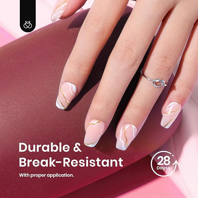 Beetles Gel Nail Tips Extra Short Coffin 576Pcs 12 Sizes - Pre-Etched Shaped Half Matte Soft Nail Tips Press On Nails Full Cover False Nails Acrylic Fake Nail Extension Kit Gift for Women