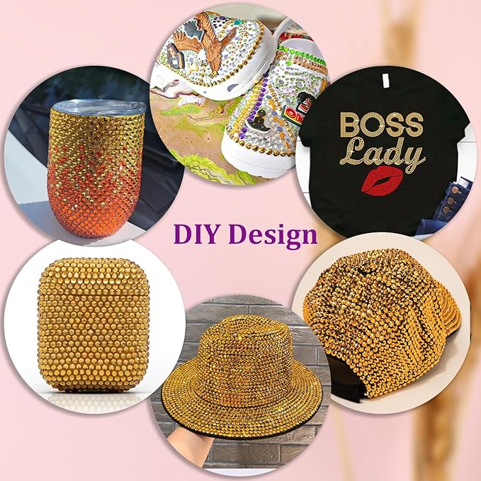 16000Pcs Resin Rhinestones with Tweezers for Crafting, Gold 2-6mm Mixed Sizes Flatback Gems, Bedazzling Crystal for DIY Crafts Clothing Tumblers Mugs Shoes Fabric Nail Art