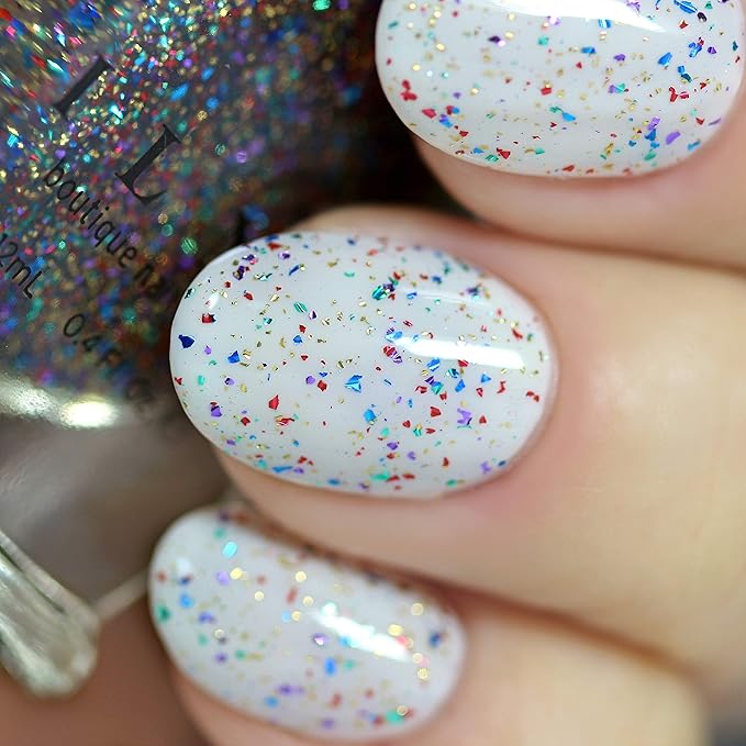 ILNP Confetti - Multi-Colored Metallic Flake Topper Nail Polish, Chip Resistant, 7-Free, Non-Toxic, Vegan, Cruelty Free, 12ml