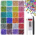 24 Color 5mm Crystal Resin Rhinestones for Bedazzling Crafting SS20 Flatback Stones Colorful Gems Diamonds Charms for Nails Eyes Face Makeup Tumblers Bottles DIY Crafts Clothes Shoes Phones