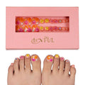 LOVFUL Handmade Acrylic Press on Toenails Flora | Salon Quality 20 PCS Free Size Toe Nails | Reusable Fake Nails for Toe | T176