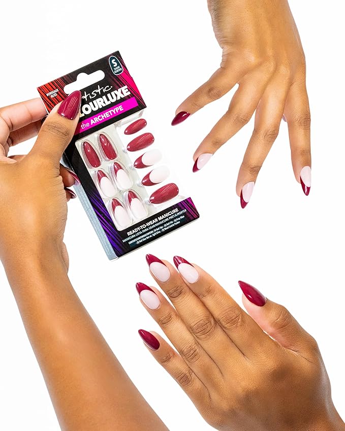Artistic Colourluxe Press-On Tips - Kit Colourluxe Press-On Tips - Kits Nails - 30 Nails (Bordeaux Bliss, Kit)