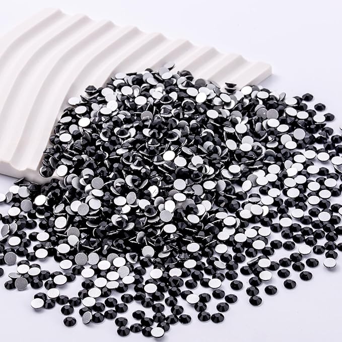 Flatback Rhinestones Bulk, 14400PCS Black Rhinestones for Clothes DIY Decoration Crafts, Black, SS20, 4.6-4.8mm