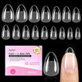 Beetles Flat-X Gel Nail Tips - Short Almond Press-On Nails 16 Sizes 320 pcs | Pre-Etched Half-Matte Full-Cover Soft Gel Tips Fake Nail for Flat & Natural Nail Beds - Easy DIY Salon