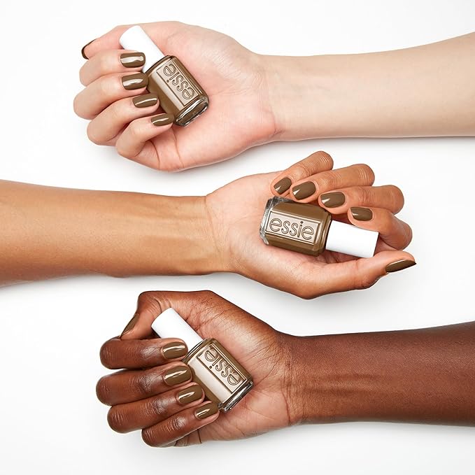 essie vegan nail polish, Off The Grid, fall 2022 collection, warm, mushroom brown