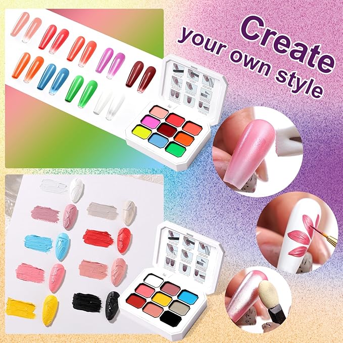 Gradient Painting Gel Set, 18 Bright&Sculpture Ombre Gel Nail Polish Oil Painting Effect,Long-lasting Silky Texture Highly Saturated French Manicure Soak of UV/Led Home Salon DIY Nail Art