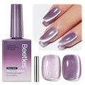 Beetles Twilight Muse Purple Cat Eye Gel Nail Polish - 15ML Purple Cat Eye Gel Polish Glitter Magnetic Translucent Glassy Effect Soak Off UV French Nail Art Design DIY Manicure Winter Gifts for Wome