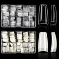 ELLEWIN 480PCS Natural Clear and White Nail Tips, Natural C Curve Half Cover for Acrylic Nails Kit, 10 Sizes Soft Square Fake Nails Gel Nail Extension for Salons and Home DIY Gifts