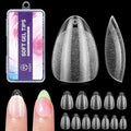 Extra Short Almond Nail Tips:240PCS Soft False Nail Gel Tips Full Cover Acrylic Clear Fake Press On Nails for Extensions Women Manicure DIY 12 Sizes