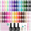 beetles Gel Polish Set Vivid Seasons - Spring Gel Nail Polish Set 36 Colors Pink Yellow Green Purple Jelly Shades 45pcs with Base & Top Coat UV LED Soak Off DIY Salon Valentines Gift for Women & Girls