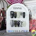 Dark Silver Gothic Press on Nails Long Coffin Shape 3D Embossed Sun Design Fake Nails Hand Painted Art for Women Fall Winter Ins Style(XS)