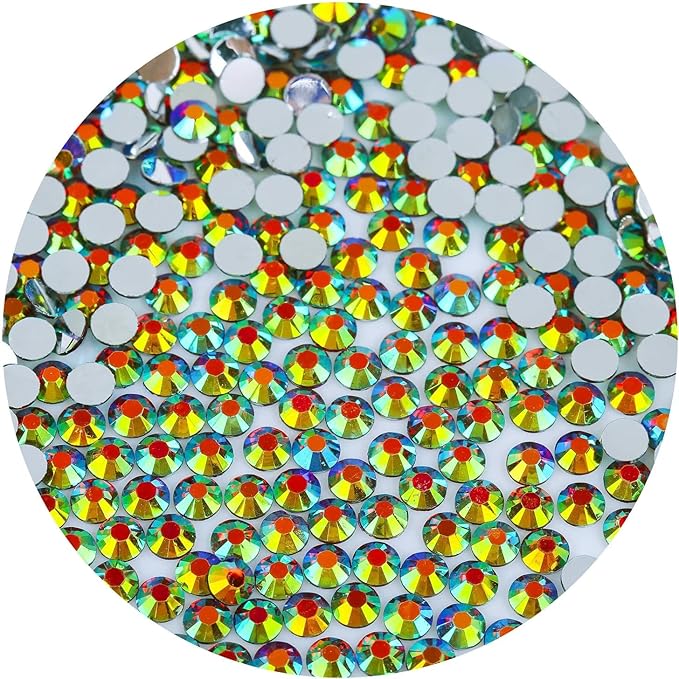 1440 Pcs SS20 5mm Flatback Rhinestones for Nails Art Crafts Glitter Round Gems AB Crystals DIY Clothes Shoes （Dark Red AB）