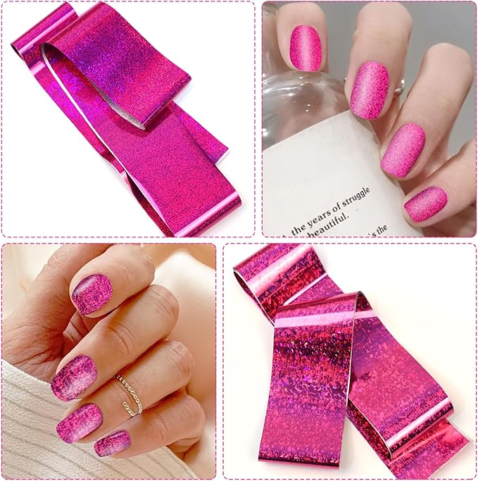 20 Rolls Red Pink Nail Art Foil Transfer Sticker Kit Foil Transfers Decals Purple Nail Transfer Stickers Sheets Nail Art Sticker