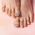 LOVFUL Handmade Acrylic Press on Toenails Chandelier | Salon Quality 20 PCS Free Size Toe Nails | Reusable Fake Nails for Toe | T311