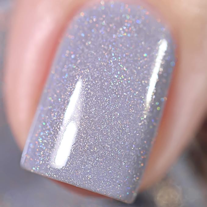 ILNP ASAP - Soft Lavender Blue Neutral Nail Polish, Subtle Holographic, Chip Resistant, 7-Free, Non-Toxic, Vegan, Cruelty Free, 12ml