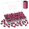 Makartt Sanding Bands for Nail Drill - 100 Pcs Nail File Sanding Bands for Drill Bits #120 Medium Grits for Acrylic Nails Gel Removing and Shaping, Upgrade Thicker Durable Sanding Drill Bit, Pink