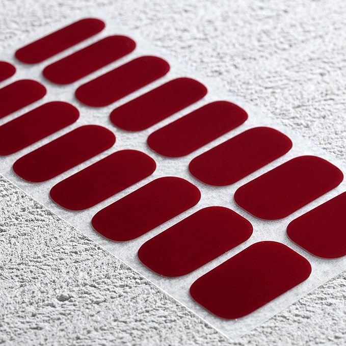 Nail Polish Strips, 32PCS Salon Quality Wraps, Long Lasting Gel Nail Stickers for Women Easy Apply& Remove (Vinery Dark Red)