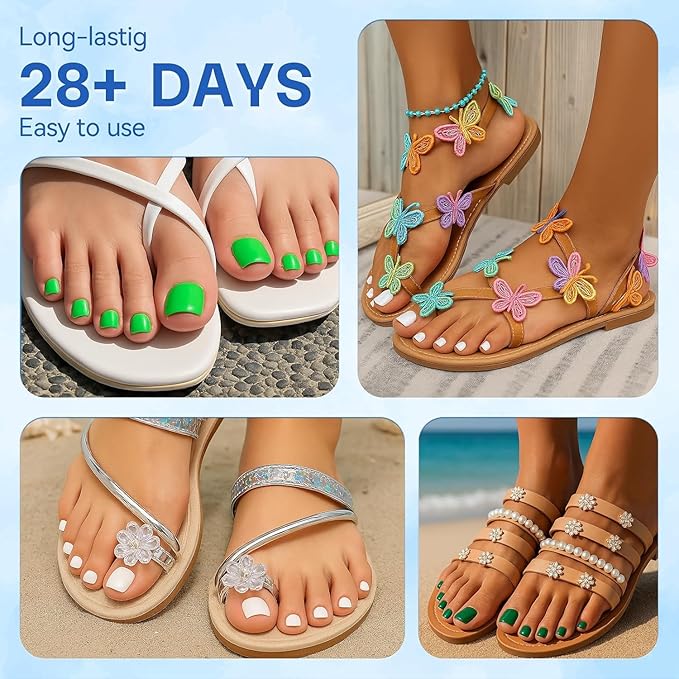 Straight Polygel Dual Wide Toe Nail Forms for Poly Gel Extensions, Larger Flat Full Cover Molds for French Toenail, Press on Toenails for Women Extensions Home DIY Nail Salon 160PCS 16Sizes
