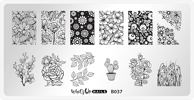 Whats Up Nails - B037 Growing Beauty Stamping Plate for Nail Art Design