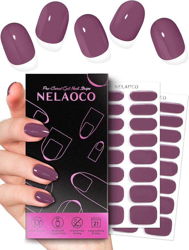 Nail Polish Strips – 32PCS UV Free Salon Quality Wraps, Long Lasting Gel Nail Stickers for Women (Enchanted Deep Pink)