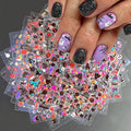30 Sheets Halloween Nail Stickers 3D Self-Adhesive Pumpkin Nail Stickers for Nail Art Bat Skull Nail Art Stickers Ghost Nail Decals Holiday Nail Design Accessories for Women