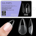 GELPARTY Soft Gel Nail Tips Medium Almond - 240Pcs Pre-Buffed Matte Full Cover Tips - No Filing Needed, Soak Off Gel Extension System - Clear False Nails (12 Sizes)