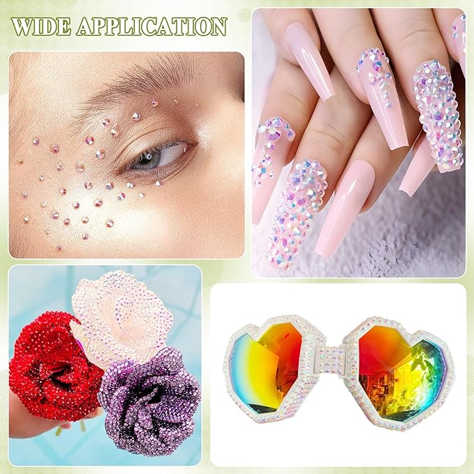400PCS SS30/6mm Crystal Rhinestones (Transparent AB), Bedazzling Flatback Glass Rhinestones for Crafting, Gems Diomand Charm for Tumbler Shoes Clothing Mugs Nail Art