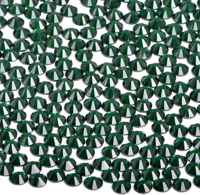 1440 Pieces SS20 Emerald Hotfix Rhinestones Flatback Round Crystal Glass Rhinestones Gems for Crafts Nail Face Art Clothes Shoes Bags DIY