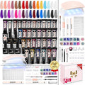 Morovan Poly Gel Nail Kit for Pretty Gift: Extension Gel Nail Kit With Nail Lamp Slip Solution Complete Professional Manicure Tools Everything In One Box DIY Set For Beginners at Home Salon Quality
