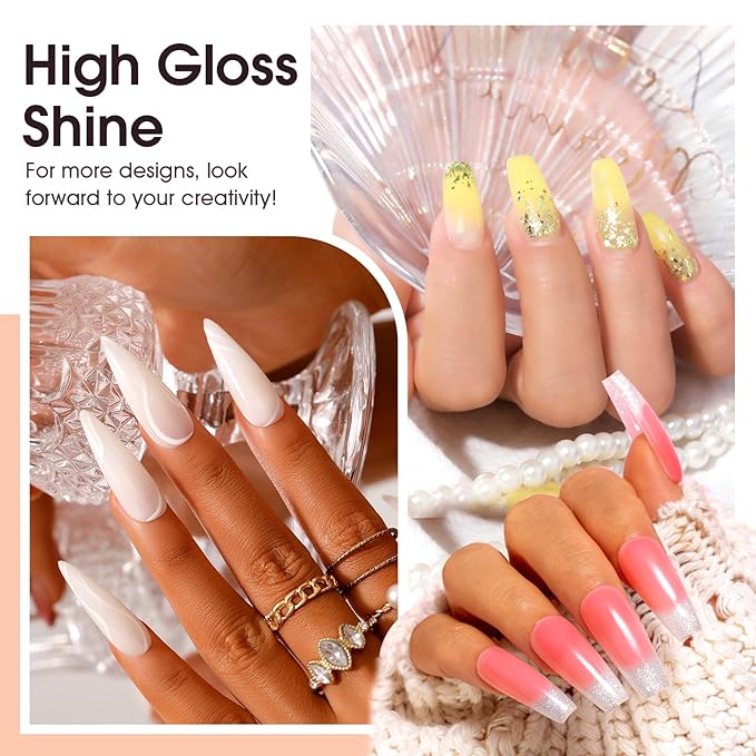ROSALIND Christmas Poly Nail Gel Set, 8 Colors 10g Mini Poly Extension Gel Nail Set, Neon Yellow All Seasons Poly Nail Gel Kit Builder Neon Gel Fall Colors Halloween Poly Holiday Nail Art Design Gift