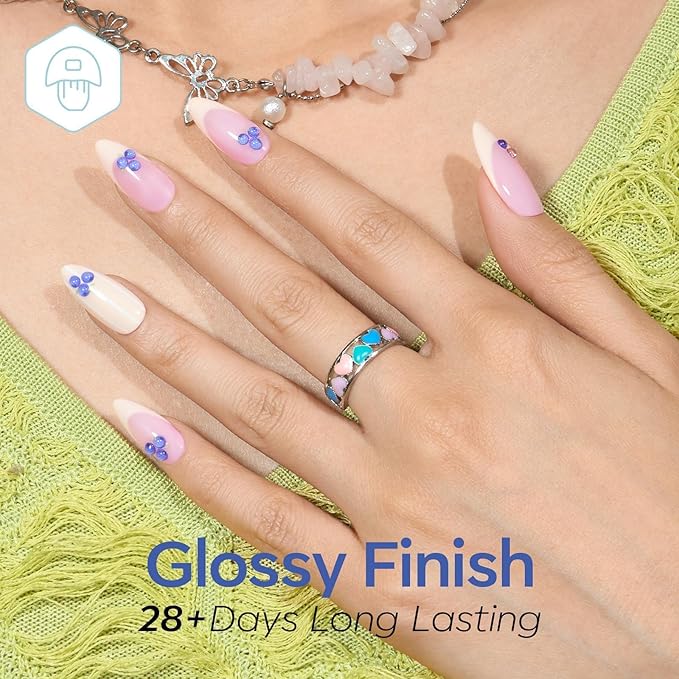 modelones Pastel Gel Nail Polish Set, Hema Free Macaron Gel Polish Set Light Pink Pastel Yellow Purple Baby Blue Green 6 Colors 2026 Spring Easter Nails with Fruit Theme Stickers LED Mani Gift