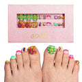 LOVFUL Handmade Acrylic Press on Toenails Lovkashi Flower | Salon Quality 20 PCS Free Size Toe Nails | Reusable Fake Nails for Toe | T65