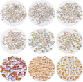 FASHEWELRY 1 Box Glass Rhinestone Nail Art Cabochons K9 Pointed Back Nail Rhinestones Flat Back Crystal Glass Gem for DIY Nail Art Decoration, 24 Style