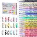 18 Colors Nail Art Pens Set, 3D Gel Nail Polish Pen Water-based Quick Drying, Acrylic Nail Paint Pens Kit Drawing Painting Liner Dotting Graffiti Manicure for Home Salon DIY