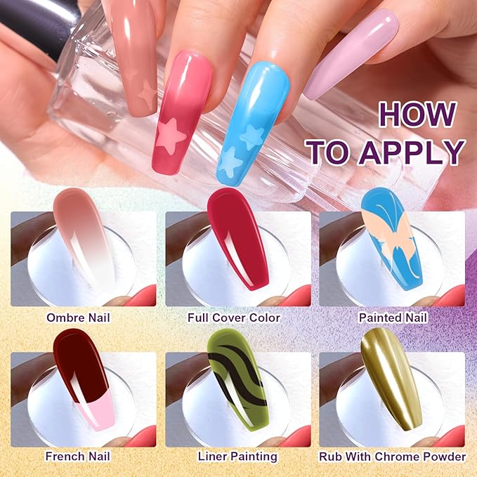 Gradient Painting Gel Set, 18 Pink Black&White Ombre Gel Nail Polish Pigment Pat Nail Long-lasting Silky Texture Highly Saturated French Manicure Soak of UV/Led Home Salon DIY Art M&K