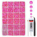 Hot Pink Crystal Resin Rhinestones w B7000 Glue for Bedazzling Crafting Flatback Stones 2mm-6mm Rose Red Diamonds Gems Bedazzler Kit for Nails Face Eyes Makeup Tumblers Bottles DIY Crafts Shoes