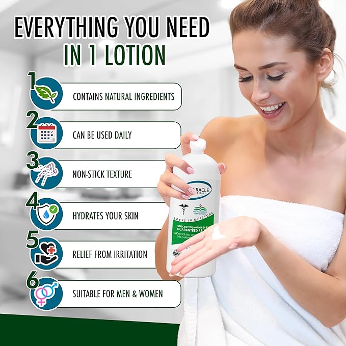 GLY MIRACLE Fragrance-Free Non-Greasy Body Lotion, 16 oz High-Glycerin Moisturizer for Sensitive, Extremely Dry Skin, Hands, Feet & Body